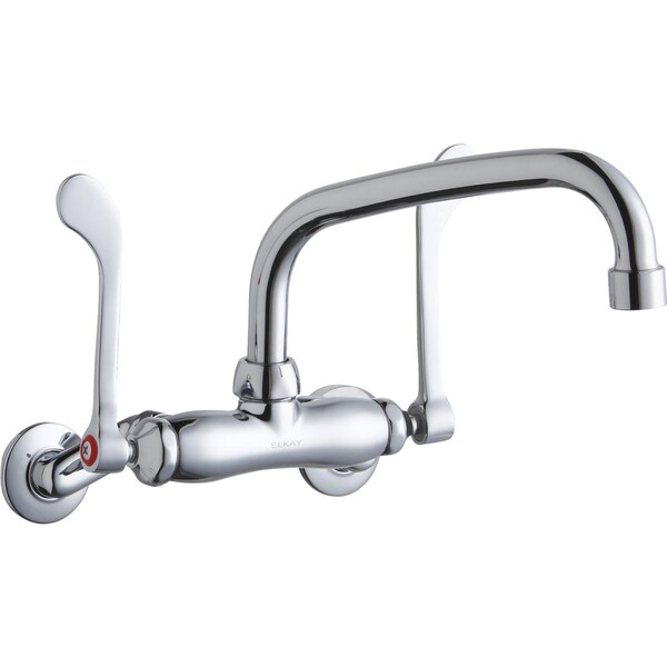 Elkay Wall Mnt 4In, At 8In Spt, 1Pc Wrist Bld Hndl, 6In, 2In Hw Chrome LK945AT08T6T - main